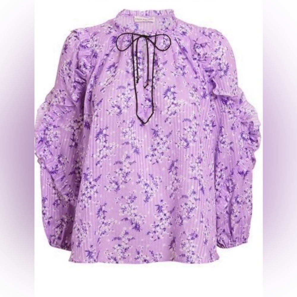 Ulla Johnson Medina Floral Blouse Lilac Size 2